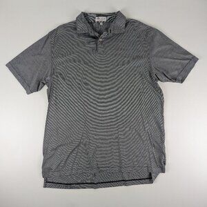 Peter Millar Polo Shirt Mens Size Large Grey Comfort Performance Gray